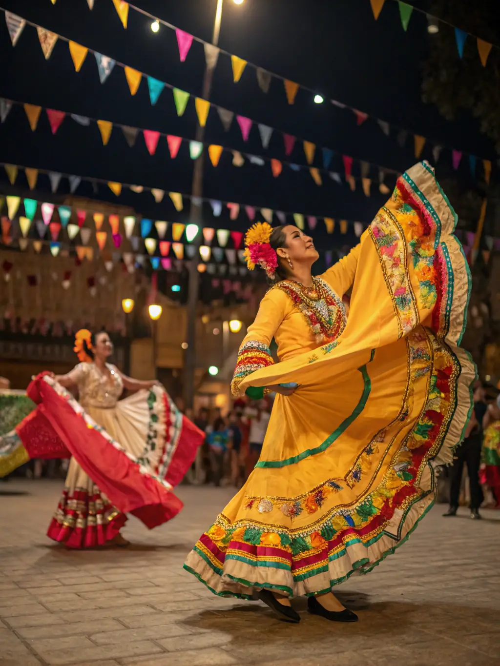 A lively scene from a cultural festival hosted by AMFVT, featuring traditional music, dance, and crafts, celebrating Provençal heritage.