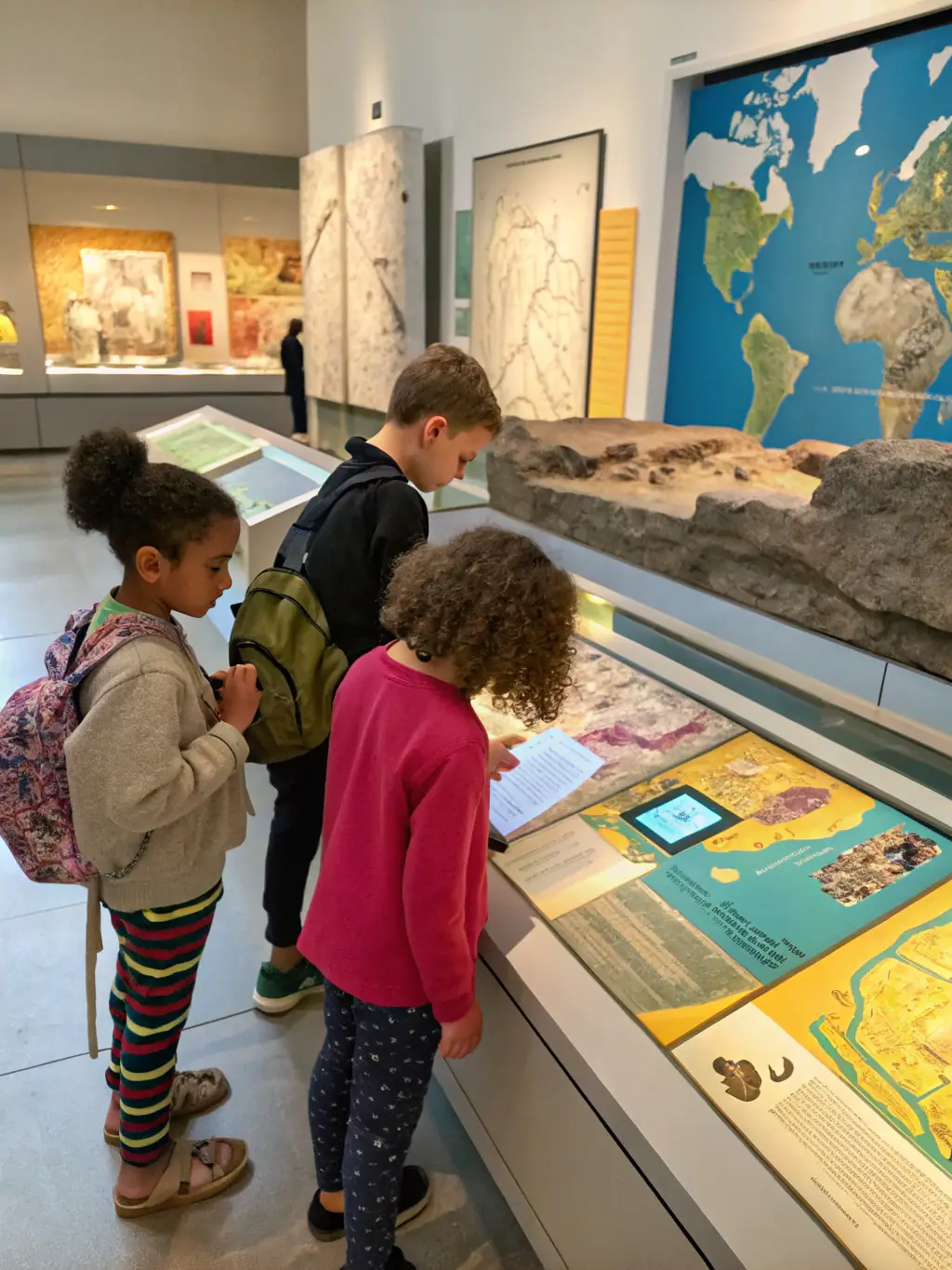A group of students engaged in an educational workshop at AMFVT, learning about Provençal art and history through interactive activities.